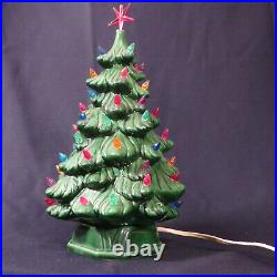 VINTAGE Ceramic Christmas Tree 11 1/2 Inch Holland Mold Lighted