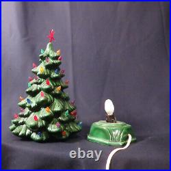 VINTAGE Ceramic Christmas Tree 11 1/2 Inch Holland Mold Lighted