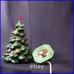 VINTAGE Ceramic Christmas Tree 11 1/2 Inch Holland Mold Lighted