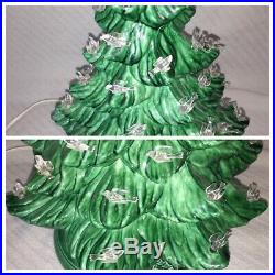 VINTAGE Green 16 Ceramic Christmas Tree with White Birds NOWELL's MOLD 1978