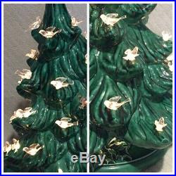 VINTAGE Green 16 Ceramic Christmas Tree with White Birds NOWELL's MOLD 1978