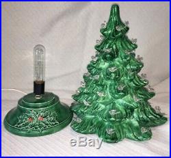 VINTAGE Green 16 Ceramic Christmas Tree with White Birds NOWELL's MOLD 1978