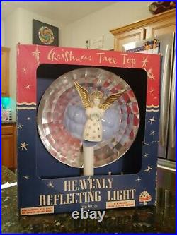 VINTAGE HEAVENLY REFLECTING LIGHT CHRISTMAS TREE TOP IN BOX With SPINNER BRADFORD