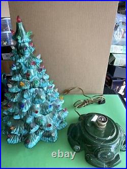 VINTAGE Holland Mold CERAMIC CHRISTMAS TREE LIGHTUP with BASE 18