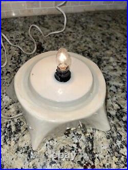 VINTAGE Holland Mold CERAMIC White CHRISTMAS TREE LIGHTUP with BASE 18 Music Bx