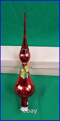 VINTAGE ITALY'Partridge In Pear Tree' CHRISTMAS TREE GLASS TOPPER ORIGINAL BOX