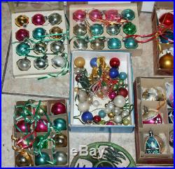 VINTAGE LOT Shiny Brite Mercury Christmas Ornaments Indents Tree Topper Glass