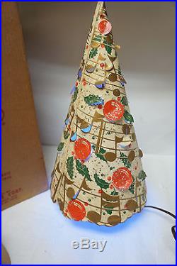 VINTAGE MOTION LAMP ECONOLITE MERRIE CHRISTMAS TREE LIGHT 1950s WITH BOX