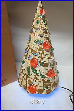 VINTAGE MOTION LAMP ECONOLITE MERRIE CHRISTMAS TREE LIGHT 1950s WITH BOX