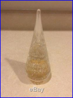 VINTAGE MURANO Art Italy Glass Cone Christmas Tree 8 1/2 bubbles gold dust Rare