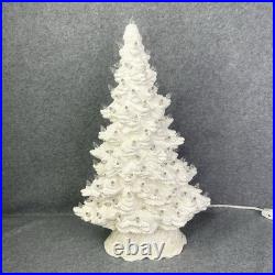 VINTAGE Mold Tampa Bay Ceramic Christmas Tree Slim White Textured 16
