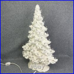 VINTAGE Mold Tampa Bay Ceramic Christmas Tree Slim White Textured 16