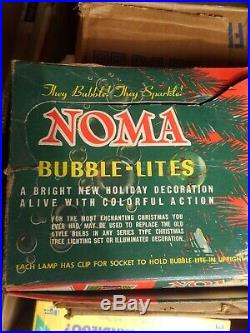 VINTAGE NOMA BUBBLE LITE NO. 840 CHRISTMAS TREE LIGHTS ORIG BOX 1940'S All Work