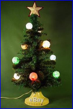 Vintage Noma Visca Bottle Brush Ice Light Christmas Tree With Star
