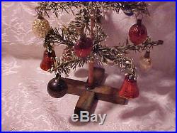 Vintage Old Antique Christmas Germany Feather Tree Mercury Glass Ornament Candle