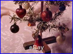 Vintage Old Antique Christmas Germany Feather Tree Mercury Glass Ornament Candle