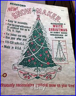 VINTAGE RARE 1960's BRADFORD UP TO 7 1/2' CHRISTMAS TREE SNOW MAKER