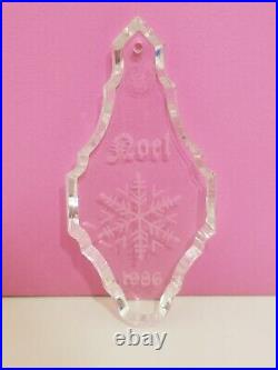 VINTAGE RARE 1986 BACCARAT CRYSTAL NOEL CHRISTMAS TREE ORNAMENT WithBOX N POUCH