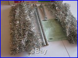 VINTAGE SILVER 4' VINYL CHRISTMAS TREE 66 Branch withStand-Box-INSTRUCTIONS