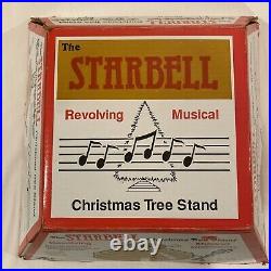 VINTAGE STARBELL REVOLVING MUSICAL CHRISTMAS TREE STAND with BOX WORKS