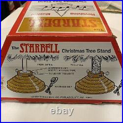VINTAGE STARBELL REVOLVING MUSICAL CHRISTMAS TREE STAND with BOX WORKS