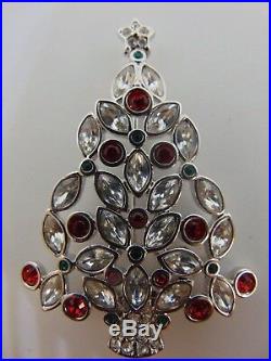 VINTAGE SWAROVSKI YEAR 2002 MARKED withSWAN CHRISTMAS TREE MULTICOLOR PIN