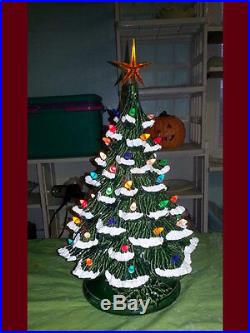 VINTAGE Style Ceramic Christmas Tree Ceramic Christmas Tree 17 tall with SNOW