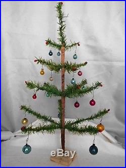 Vintage Victorian Antique Christmas 23 Feather Tree With Berries