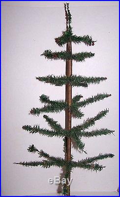 VINTAGE VICTORIAN ANTIQUE GERMAN CHRISTMAS 3 FT. FEATHER TREE WITH RED BERRIES