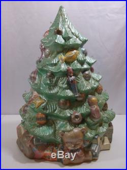 VTG 14-1/2 Tall 11 Wide Base Ceramichrome 1500 Painted Ceramic Christmas Tree