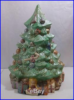 VTG 14.5 Tall 11 Wide Base Ceramichrome 1500 Painted Ceramic Christmas Tree