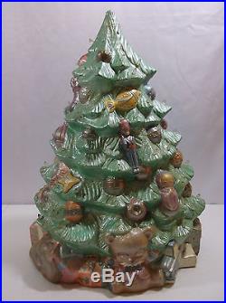 VTG 14.5 Tall 11 Wide Base Ceramichrome 1500 Painted Ceramic Christmas Tree