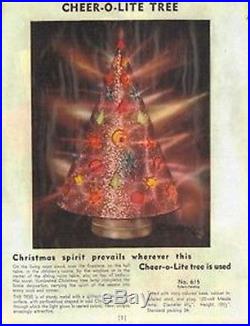 VTG 1930s Noma Cheer-O-Lite Electric Cellophane Shape Cutout Christmas Tree RARE