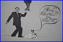 VTG 1960s Christmas Family Tree Advertisement Poster Greeting Wall Art Framed