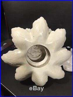 VTG 1970's Atlantic Mold 19 White Iridescent Ceramic Lighted Christmas Tree