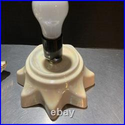 VTG 1970s Atlantic White Gold Trimmed Iridescent Ceramic Christmas Tree 14