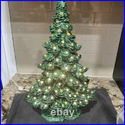 VTG 1970s Tampa Bay Ceramic Xmas Tree 16 T Without Star 17.5 With Mint Rare VTG 1970s Tampa Bay Ceramic Xmas Tree 16 T Without Star 17.5 With Mint Rare