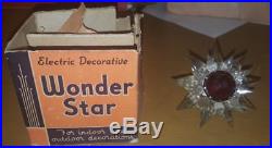 VTG'30's C9 Base Glass Matchless Wonder Star Double Ray Christmas Tree Light