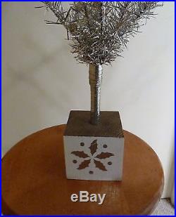 VTG 4 Foot silver Stainless aluminum Christmas tree, signed US ZONE GERMANY