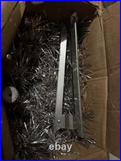 VTG 6 Ft Aluminum Christmas Tree Pom Pom Good/fair Condition READ Orig Box