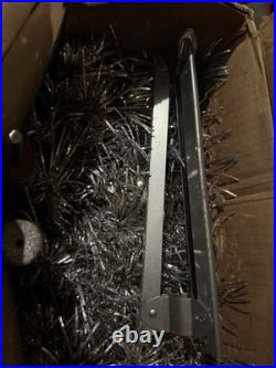 VTG 6 Ft Aluminum Christmas Tree Pom Pom Good/fair Condition READ Orig Box