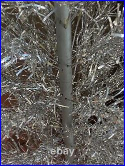 VTG 7' Aluminum Christmas Tree Sparkler Pom Pom 103 Branches Working Color Wheel