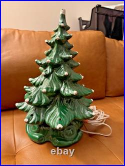 VTG 70's Atlantic Mold 16 Ceramic Lighted Christmas Tree Beautiful EXCELLENT