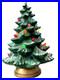 VTG'70s Atlantic Mold Ceramic Christmas Tree Gold Plaster Base 16 Flocked Top