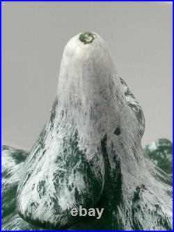 VTG'70s Atlantic Mold Ceramic Christmas Tree Gold Plaster Base 16 Flocked Top