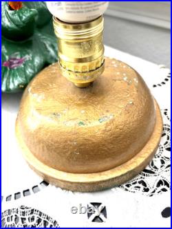 VTG'70s Atlantic Mold Ceramic Christmas Tree Gold Plaster Base 16 Flocked Top