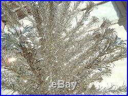 VTG Aluminum Peacock Christmas Tree Evergleam 6' Tree, Box & Stand 94 Branches