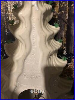 VTG Atlantic Mold Ceramic Christmas Tree Wall Mount Rare White & Green Doves