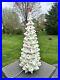 VTG Atlantic Mold Ceramic Christmas Tree White Iridescent Lighted 33 Tall3 Pc