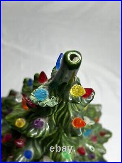 VTG Atlantic Mold Ceramic Christmas Tree with Base 19x12 Extra Large 1970s MCM